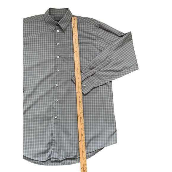 Perry Ellis Portfolio Long Sleeve Button Down Shirt Men's 15.5 34/35 Gray Check - Picture 7 of 10